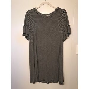 Black and white striped mini dress